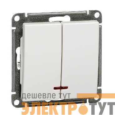 Выключатель 2-кл. СП W59 10А IP20 10AX с подсветкой механизм бел. SE VS510-251-1-86