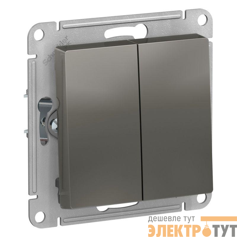 Выключатель 2-кл. AtlasDesign (сх. 2) 10А с самовозвратом механизм сталь SE ATN000917