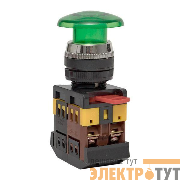 Кнопка "Грибок" AELA-22 NO+NC 220В с подсветкой зел. PROxima EKF pbn-aela-1g-220