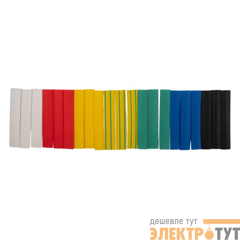 Трубка термоусадочная PTT 10/5-10-21 SET7 (ТУТнг 10/5) набор 7 цветов по 3шт 10см (уп.21шт) JazzWay 5075863