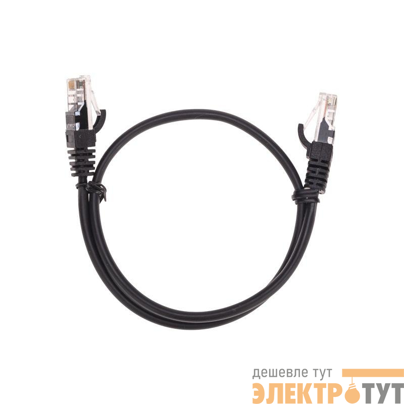 Патч-корд U/UTP CAT 5e RJ45-RJ45 26AWG LSZH черн. 0.5м Rexant 02-0102-05