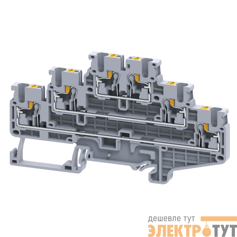 Клемма 3х-ярусная push-in OptiClip CP3L-2.5-3L-I сер. КЭАЗ 331867