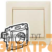 Розетка 1-м СП Valena 16А IP20 2P+E с заземл. немецк. стандарт механизм сл. кость (DIY-упак.) IEK 695612