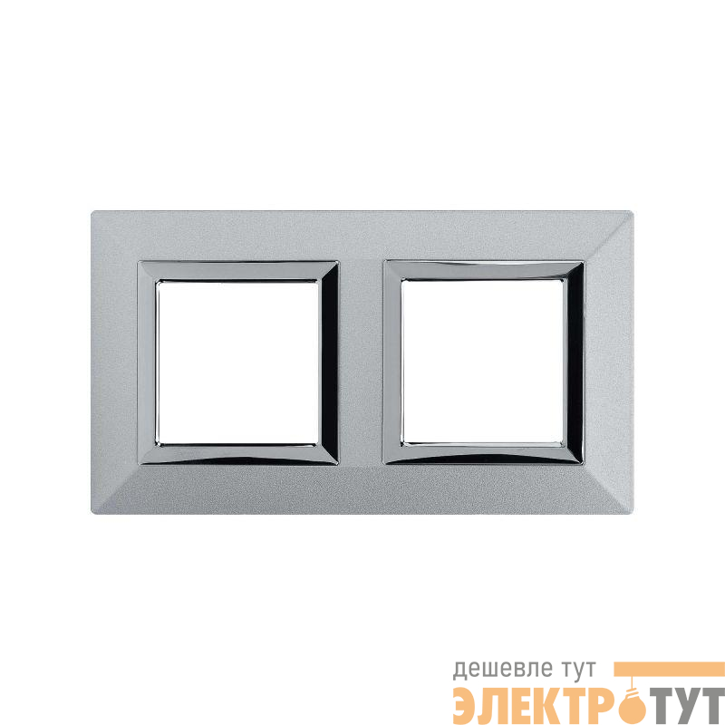 Рамка 2-м 4мод. Avanti метал. свет. серебр. DKC 4404854