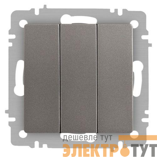 Выключатель 3-кл. СП Accent 6-106-09 10А IP20 250В AL/CU титан Intro Б0063549