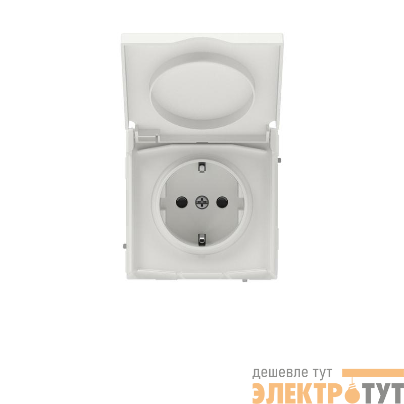 Розетка силовая KANT IP44 2P+E защ. шторки с крышкой бел. песок DKC 7010013