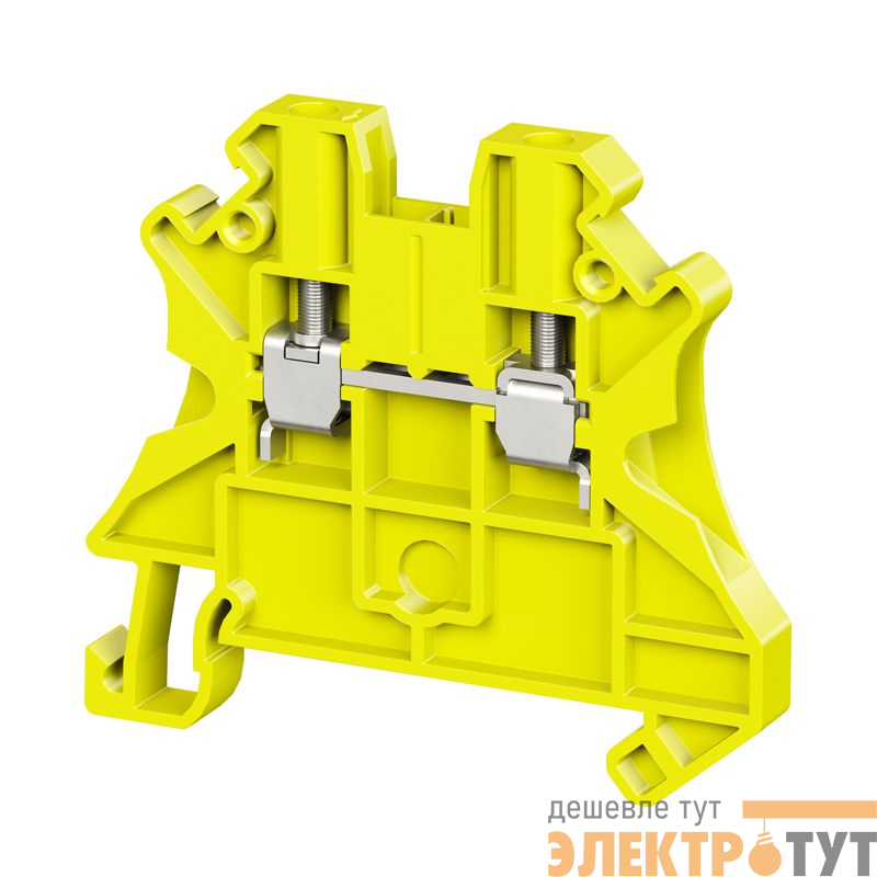 Клемма проходная винтовой зажим 2 точки подключения 4кв.мм желт. DKC TUR-4R-YE
