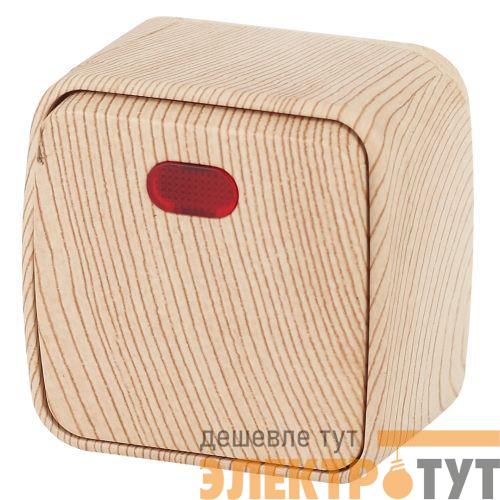 Выключатель 1-кл. ОП Polo 3-102-11 10А 250В IP20 с подсветкой сосна Intro Б0053532