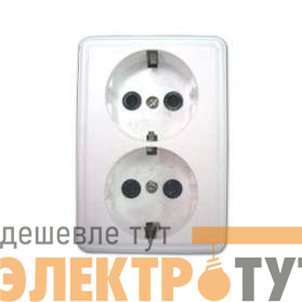 Розетка 2-м ОП с заземл. бел. БЕЛТИЗ РА16-014 Молодечно
