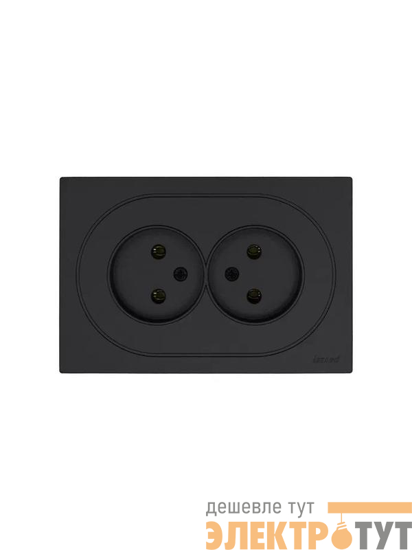 Розетка 2-м СП OSEN без заземл. ПБТ механизм черн. бархат LEZARD 743-4200-128B