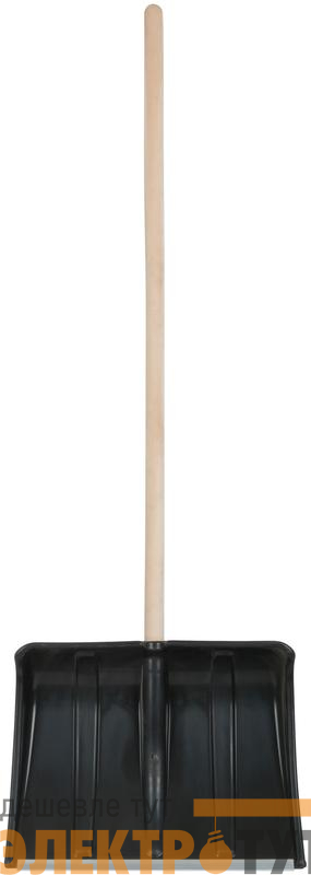 Лопата для уборки снега "Ледо" 495х375х1320мм деревянный черенок; пластик. 68101