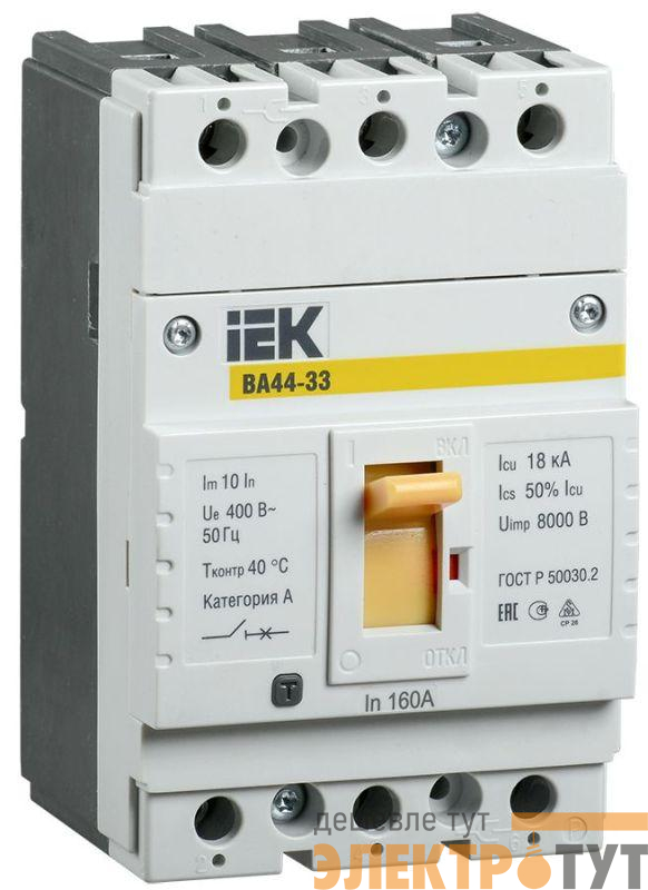 Выключатель автоматический 3п 50А 15кА ВА44 33 IEK SVA4410-3-0050
