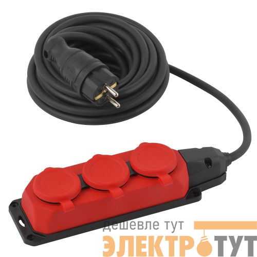 Удлинитель 3х5м с заземл. IP44 КГ 3х1.5 каучук UK-3e-3x1.5-5m-IP44(KG) Эра Б0057579