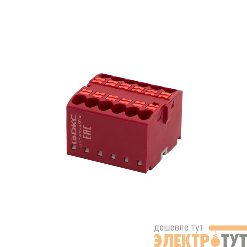 Блок распределительный зажим push-in 12 точек подключения 2.5кв.мм красн. DKC DTP1-012-04SPUR