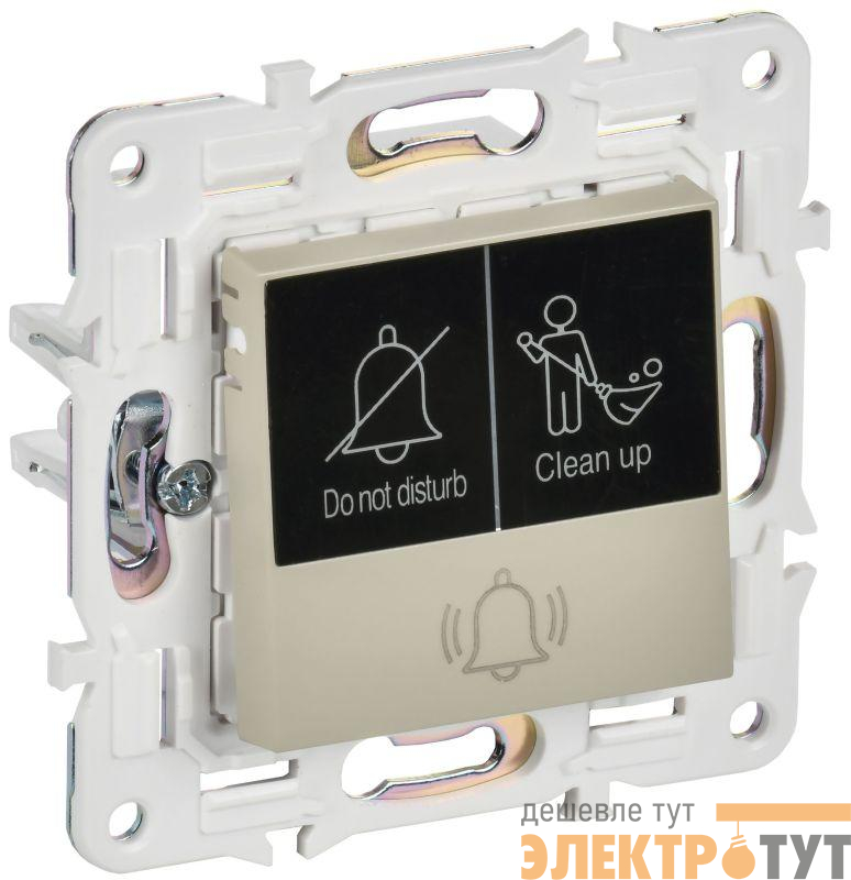 Кнопка звонка SKANDY 10А SK-V17B для отелей с индикацией беж. IEK SK-V14-2-10-K10