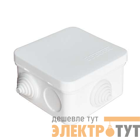 Коробка распределительная ОП 75х75х45мм IP54 6 выходов 3 гермоввода крышка защелкивающаяся бел. Epplast 220321