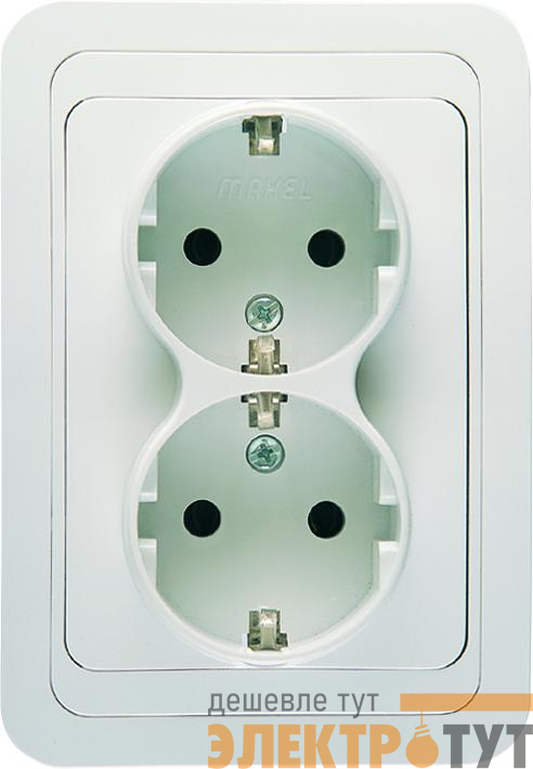 Розетка 2-м Mimoza с заземл. Makel 12057