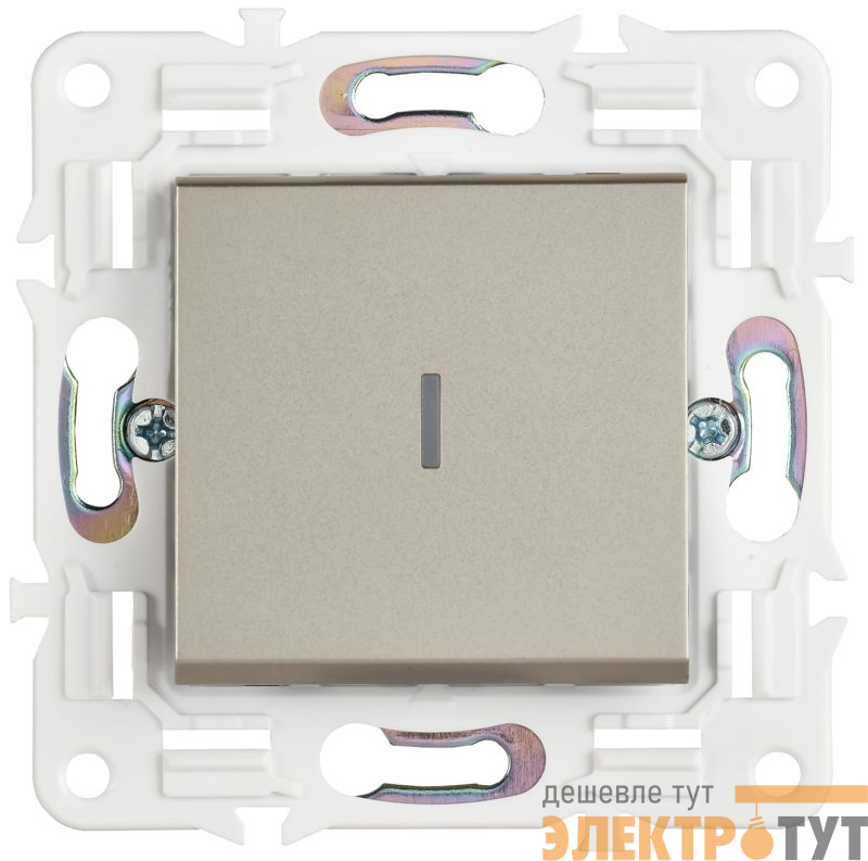 Выключатель проходной 1-кл. SKANDY 10А SK-V08Sh с индикацией шампань IEK SK-V12-1-10-K37