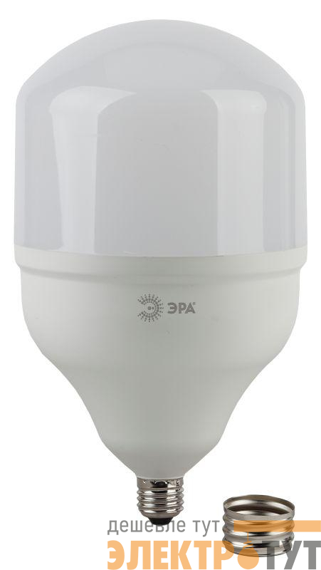 Лампа светодиодная высокомощная STD LED POWER T140-65W-6500-E27/E40 65Вт T140 колокол 6500К холод. бел. E27/E40 (переходник в компл.) Эра Б0027924