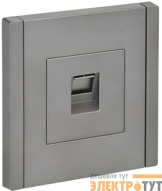 Розетка компьютерная RJ45 кат.6 FORTE&PIANO FP531 сталь IEK FP-K10-2-K46