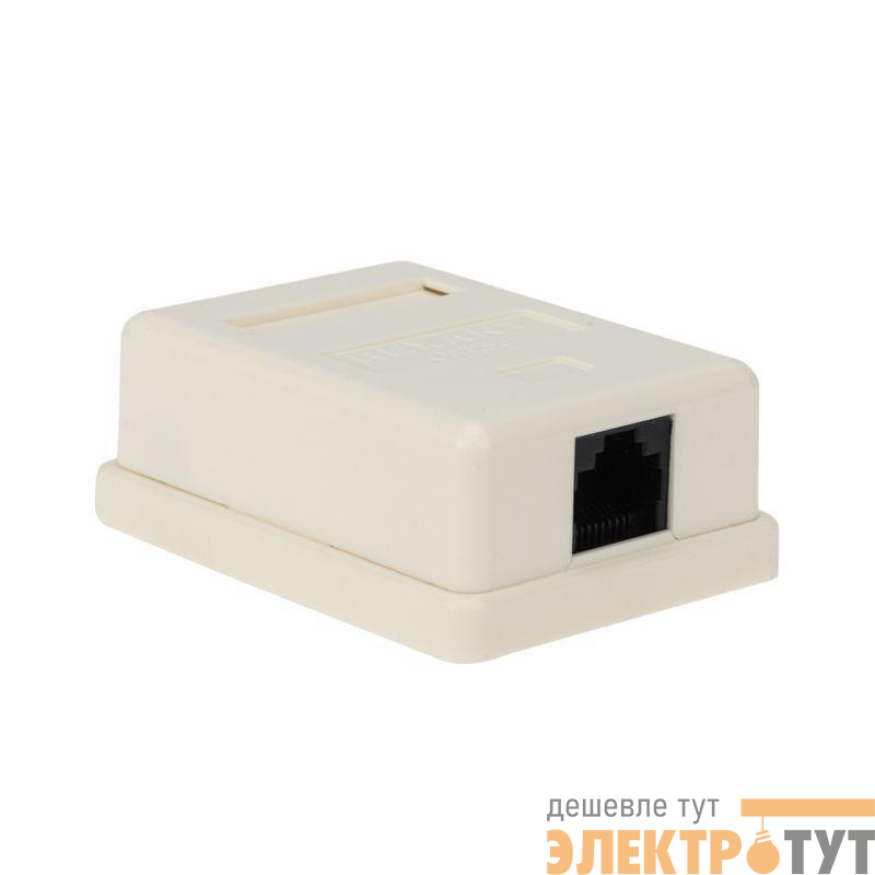 Розетка компьютерная 1-м ОП RJ45 кат.5E UTP неэкранир. бел. Rexant 03-0121