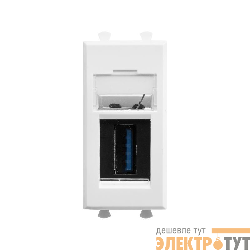 Розетка USB 3.0 1мод. Avanti "Белое облако" тип А-А модульная DKC 4400301