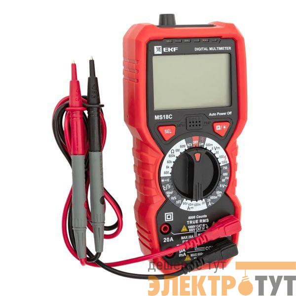 Мультиметр цифровой MS18C Professional EKF In-180701-pm18C