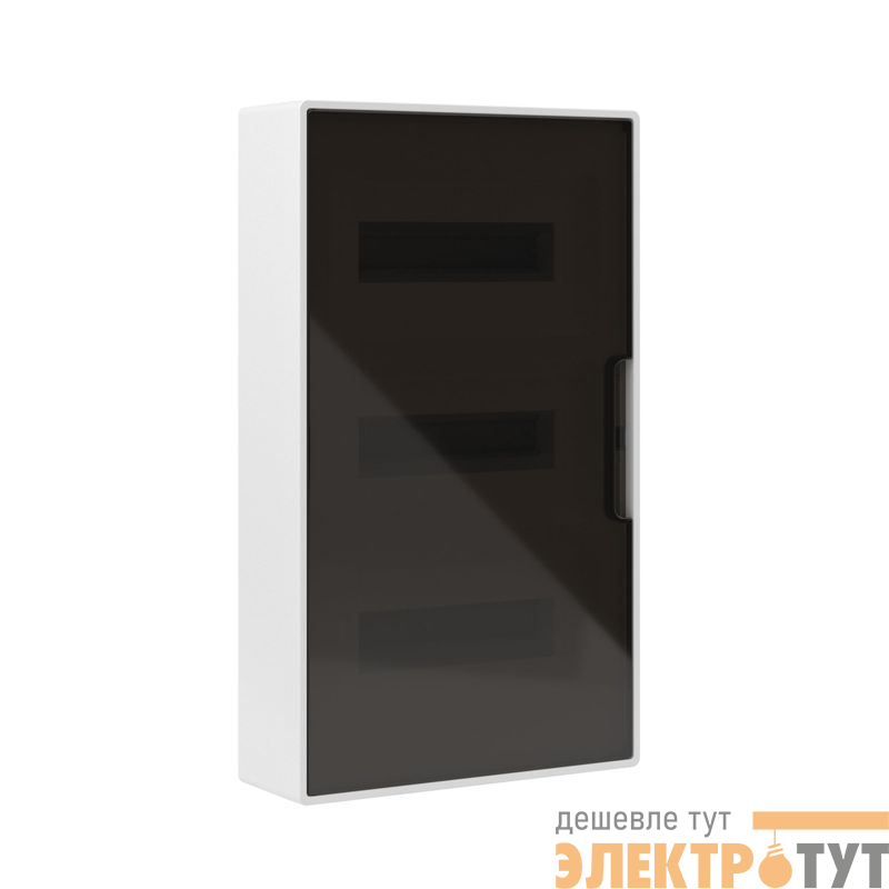 Щиток настенный Фрейм (FRAME) ЩРн-п-36 36мод. IP41 с тонированной дверцей с шинами PEN 2шт 8 отверст. + 2шт 10 отверст. бел. DKC F36W1WD