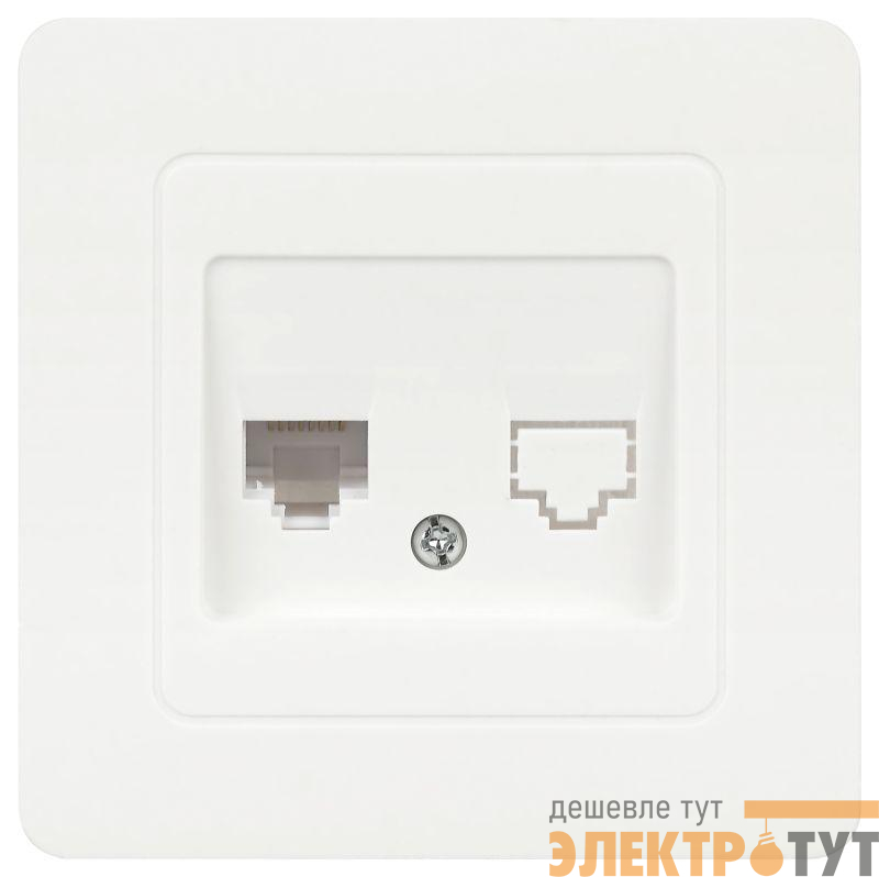 Розетка компьютерная 1-м СП Style 7-303-01 RJ45 бел. Intro Б0060649