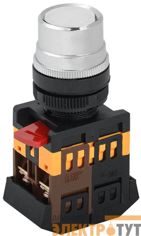 Кнопка ABLF-22 d22мм 1НО+1НЗ 240В неон бел. GENERICA BBT10-ABLF-K01