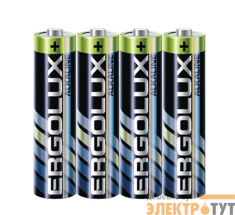 Элемент питания алкалиновый AAA/LR03 1.5В Alkaline SR4 (блист.4шт) Ergolux 14281