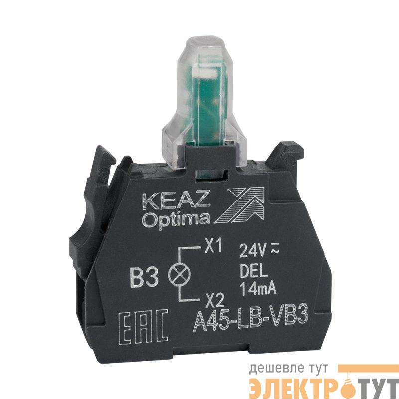 Блок световой OptiSignal D22 A45-LB-VB3 зел. 24VACDC ZBVB3 КЭАЗ 332206
