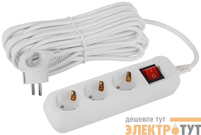 Удлинитель 3х10м с заземл. с выкл. ПВС 3х1 UDL-16-3100-ES Greenline Эра Б0065040