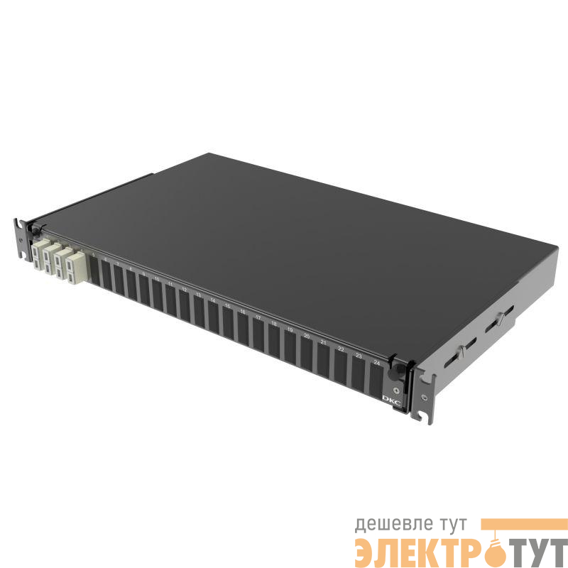 Полка оптическая выдвижн. 1U с адаптерами 4 х duplex SC ОМ2 в комплекте с лицевой панелью пигтейлами сплайс-кассет(ой/ами) и гильзами КДЗС DKC RNFP50DSCU4