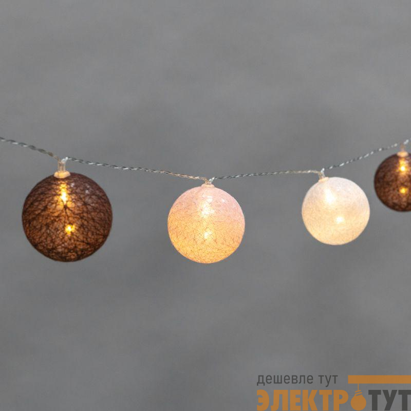 Гирлянда светодиодная "Тайские фонарики "Вельвет" 3.5м 20 LED прозрачный ПВХ питание USB тепл. бел. Neon-Night 304-008