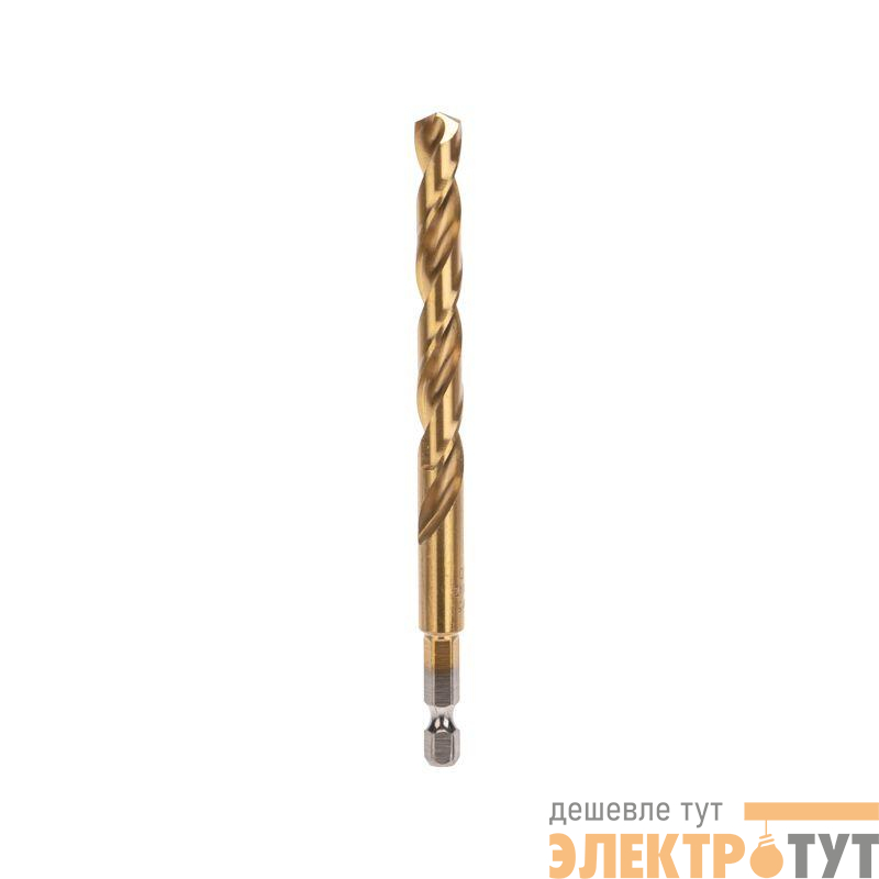 Сверло по металлу 9мм Р6М5 ТИТАН шестигранный хвостовик DIN 338 (уп.1шт) Kranz KR-91-5510