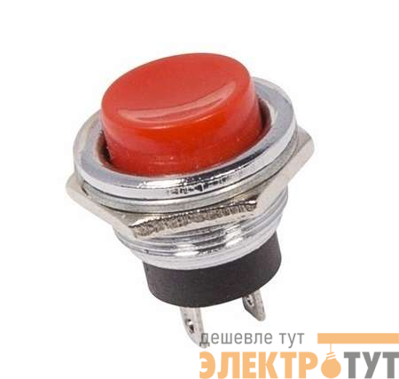 Выключатель-кнопка металл 220В 2А (2с) (ON)-OFF d16.2 красн. (RWD-306) Rexant 36-3351