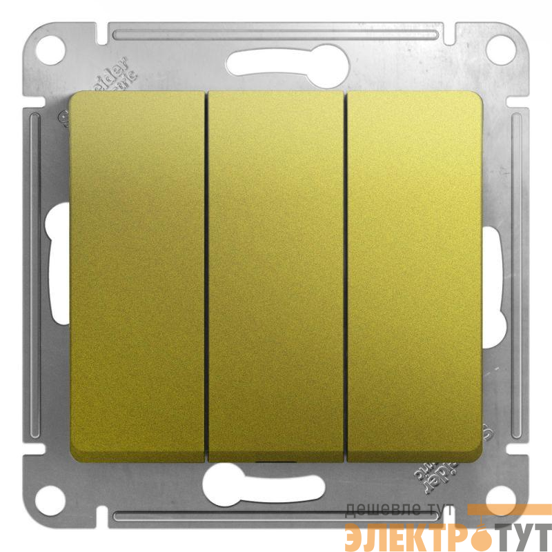 Механизм выключателя 3-кл. СП Glossa 10А IP20 (сх. 3) 10AX фисташк. SchE GSL001031