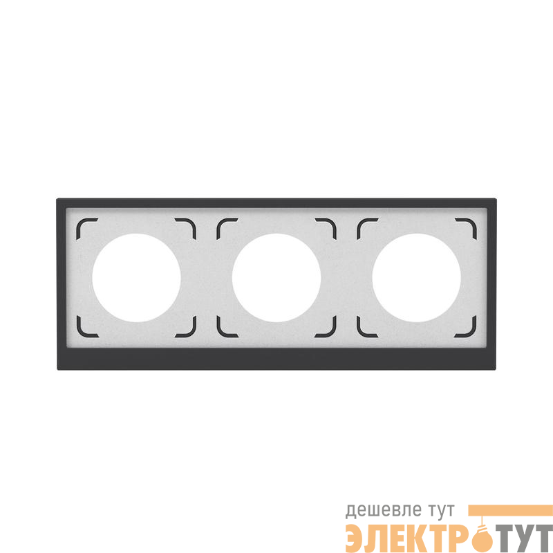 Рамка 3-м KANT IP44 черн. уголь DKC 7012946
