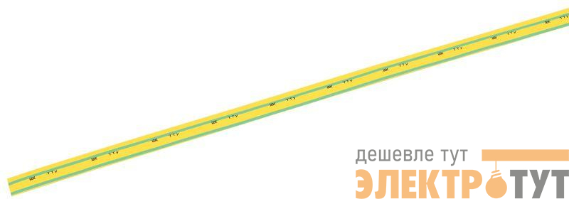 Трубка термоусадочная ТТУ нг-LS 8/4 желт./зел. 1м IEK UDRS-D8-1-K52