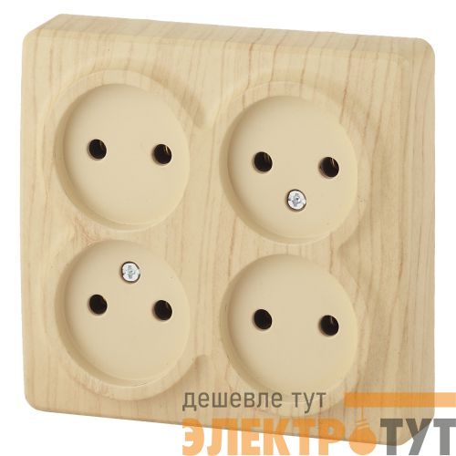 Розетка 4-м ОП Эра Эксперт 11-2210-11 16А IP20 250В 4х2P сосна Эра Б0020708