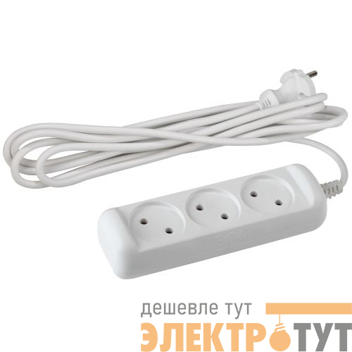 Удлинитель 3х7м без заземл. 10А IP20 U-3-7m-2х1 ПВС 2х1 Эра Б0028357