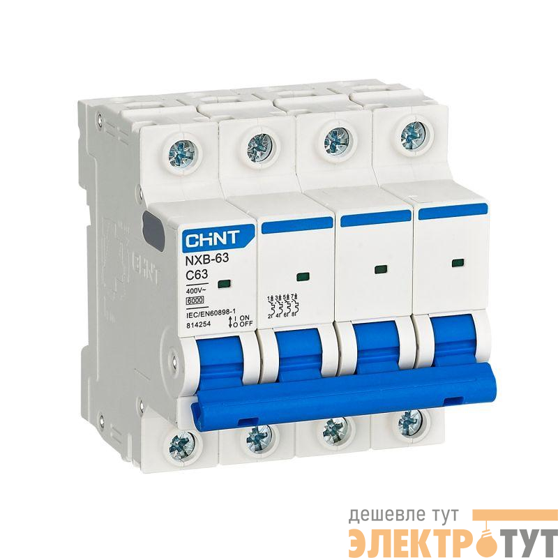 Выключатель автоматический модульный 4п C 25А 6кА NXB-63 (R) CHINT 814250