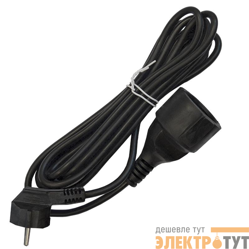 Удлинитель-шнур 1х3м с заземл. 16А IP20 ПВС 3х1 черн. DOMTOK 2342