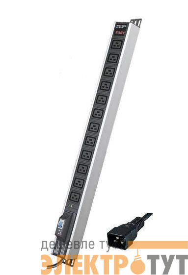 Блок распределения питания 12-м 16А IEC 60320 C19 для 19дюйм шкафов вертикал. с 1п авт. выкл. с индикатором сети DKC R5V12CBOPCDC19