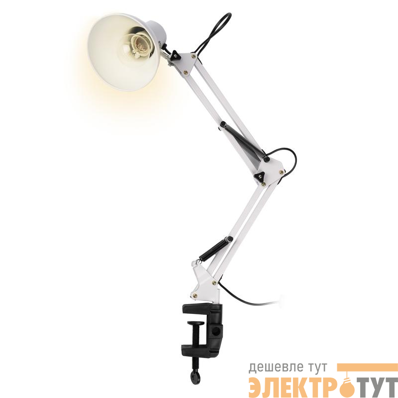 Светильник настольный TBL-01 под лампу Е27 на струбцине бел. ФАZА 5046214