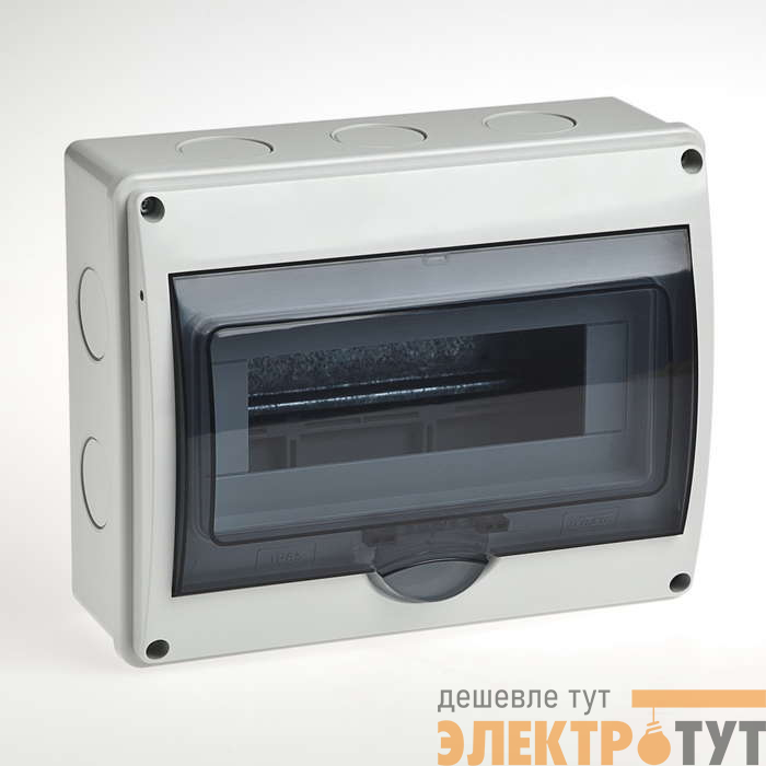 Бокс ОП Тусо 10мод. (4в) IP65 сер./дым. двер. Ruvinil 69011