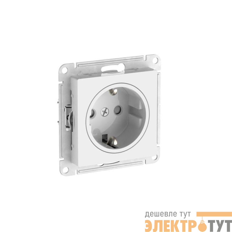 Розетка AtlasDesign Art 16А с заземл. защ. шторки быстрозажим. клем. механизм бел. SE ATN200145S