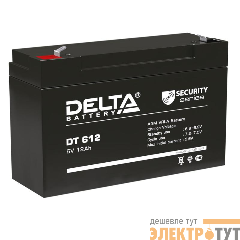 Аккумулятор ОПС 6В 12А.ч Delta DT 612