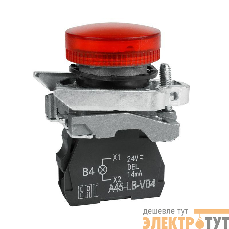 Лампа сигнальная OptiSignal D22 C4-L-B4 красн. металл 24VAC/DC XB4BVB4 КЭАЗ 332177